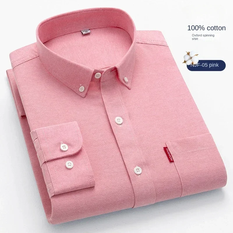 100% Pure Cotton Men's Solid C - огляд і ціна Oxford Cotton Casual Shirt Business