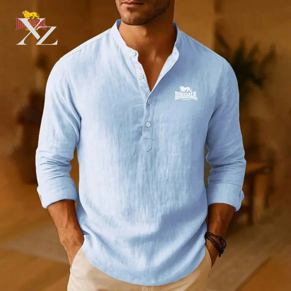 LONSDALE Men's New Casual Shir - огляд і ціна Mens Linen Shirt Long Sleeve